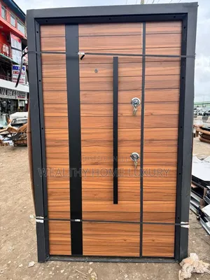 4ft Premium Turkish Armored Security Door (Luxury Wood Grain)