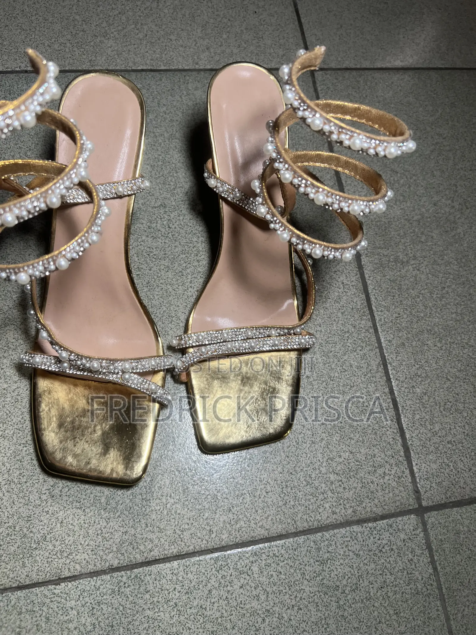 Gold High Heel Shoe