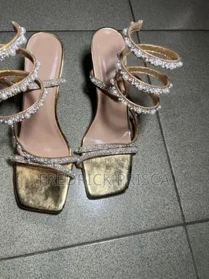 Gold High Heel Shoe
