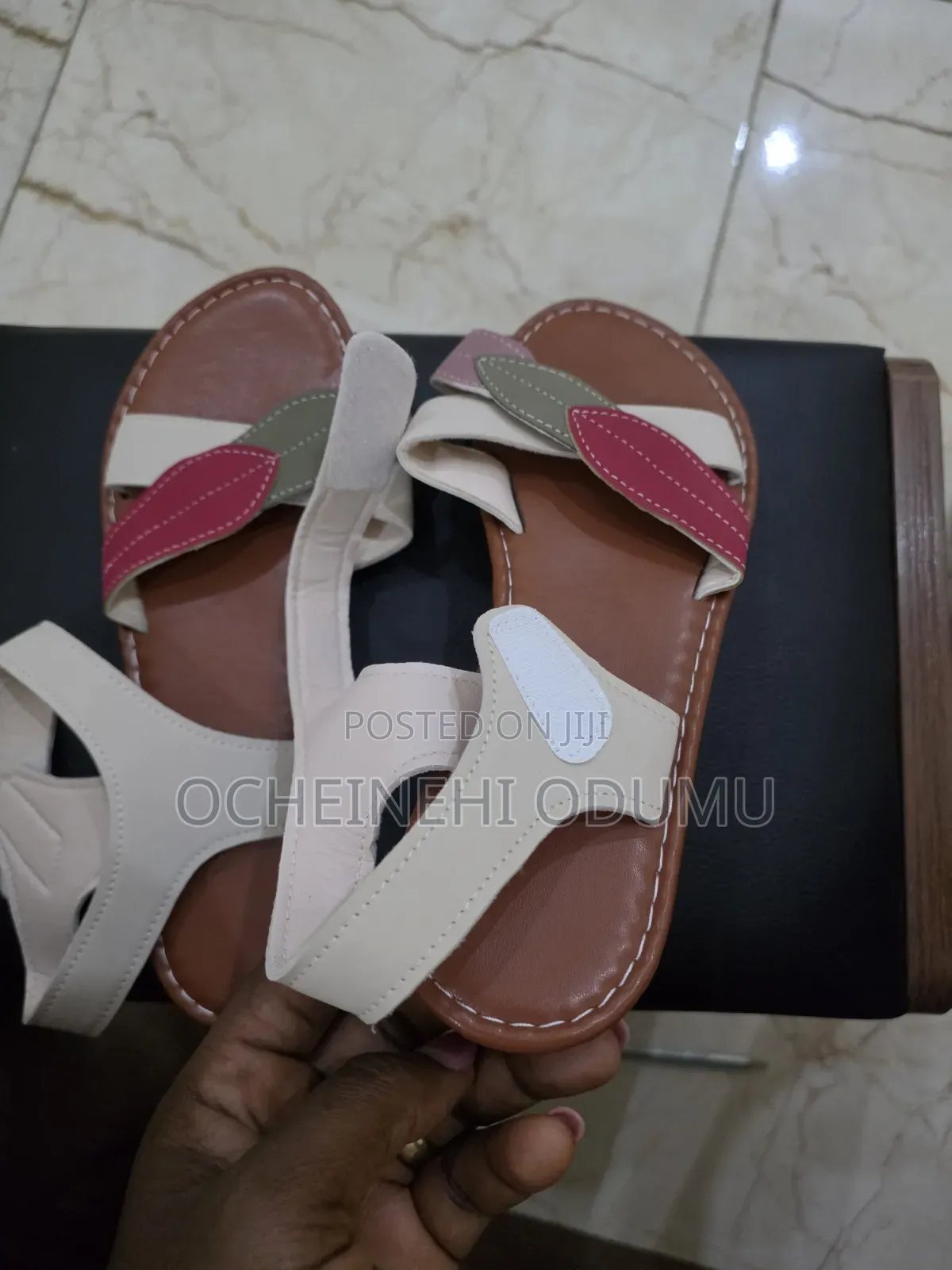 White Strap Sandals Size 5