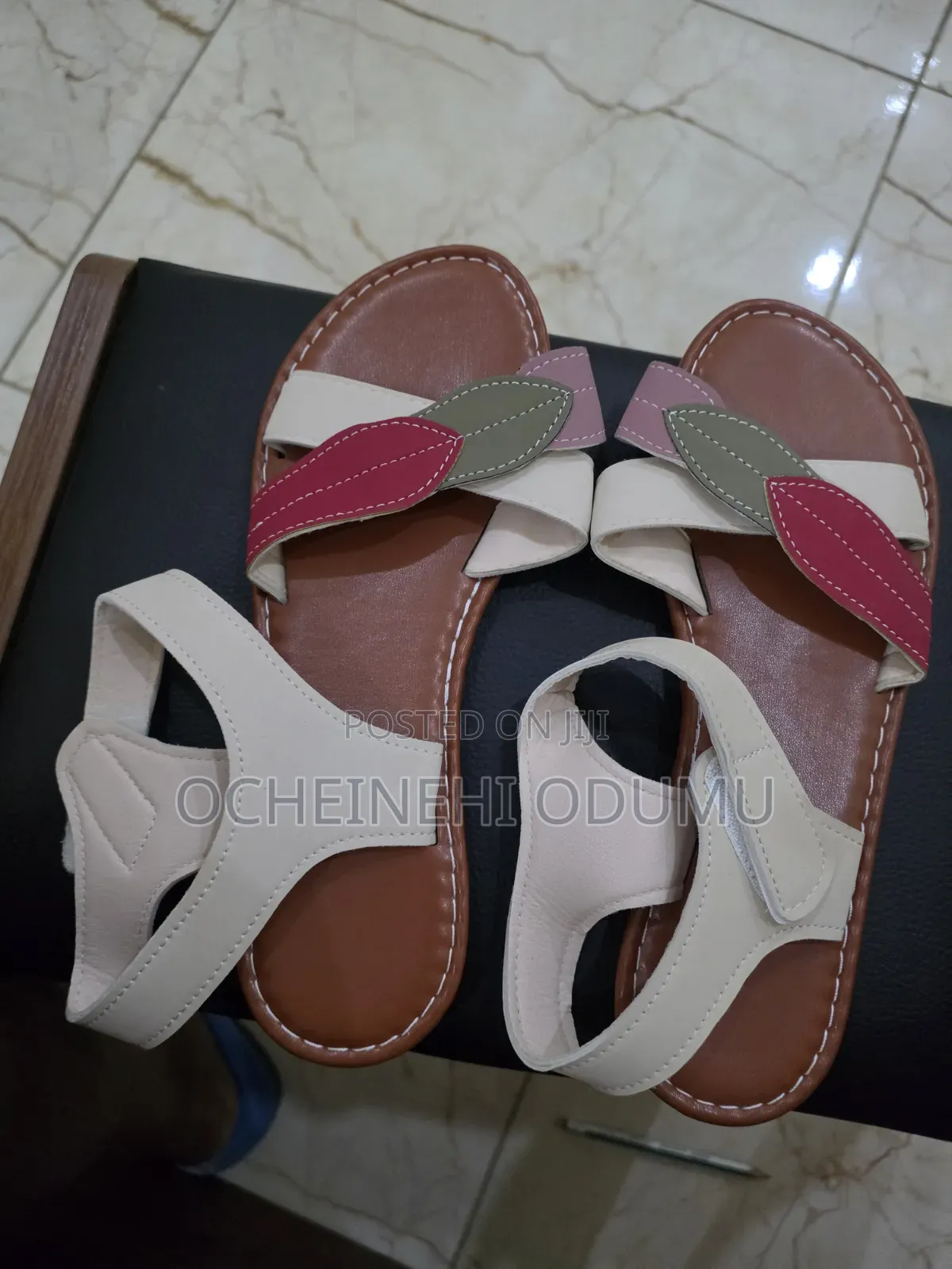 White Strap Sandals Size 5