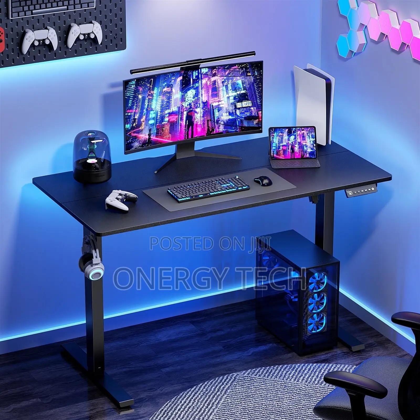 Black Electric Height-Adjustable Desk