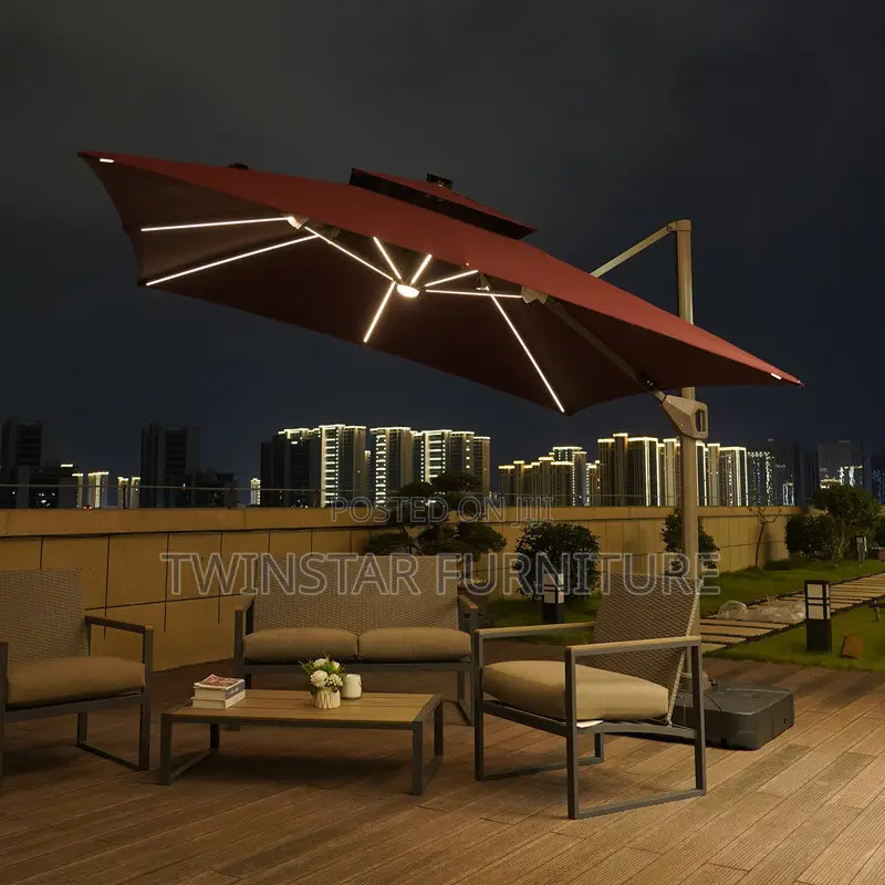 New Modern Canopy Umbrellas With Solar Led Lights