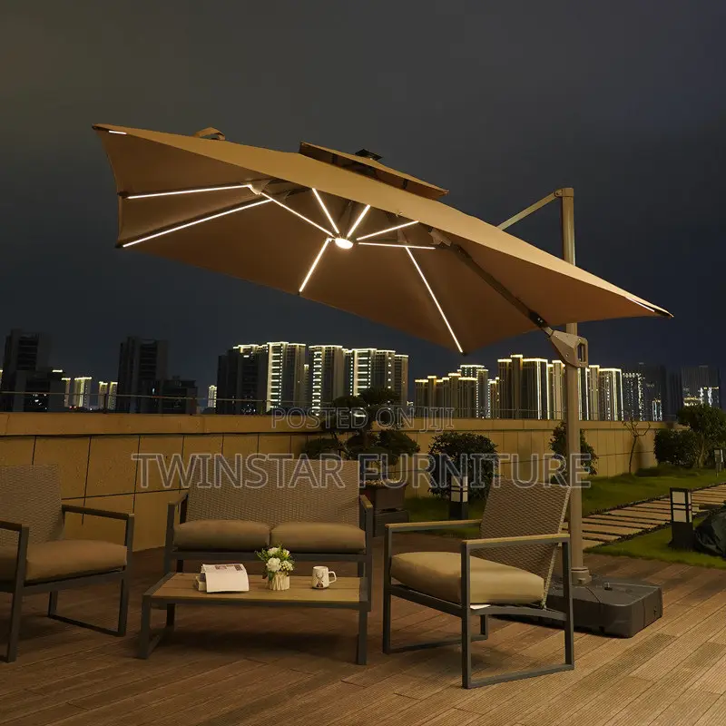 New Modern Canopy Umbrellas With Solar Led Lights