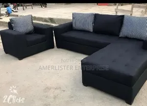Black Parlor L Shape Sofa