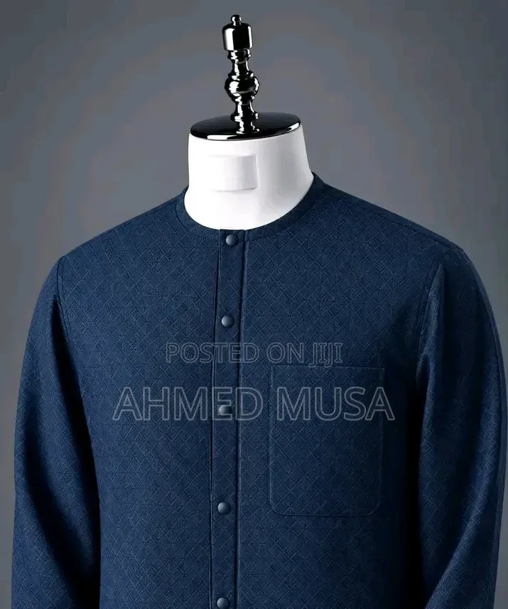 Premium Men's Kaftan — Navy Blue