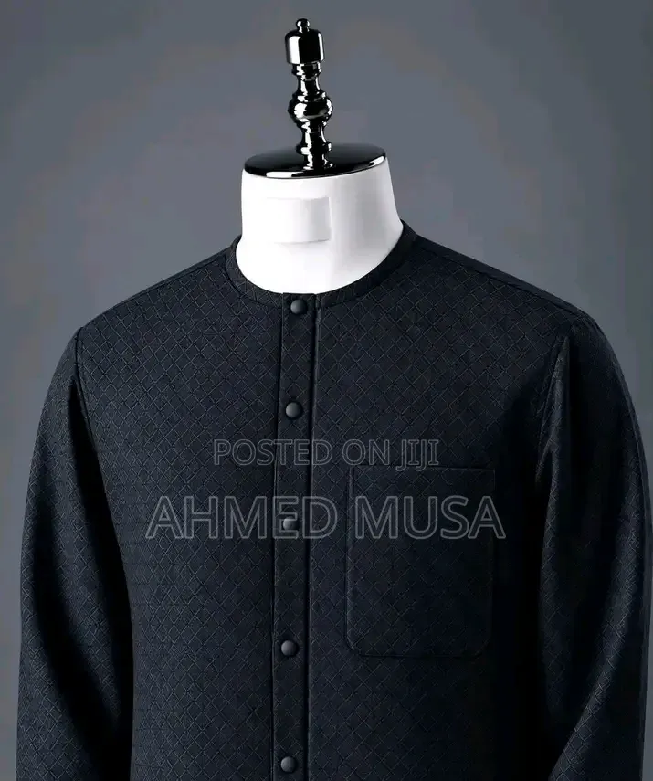 Premium Men's Kaftan — Navy Blue