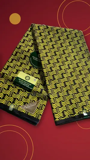 : B&F Better Future Block Fashion Ankara, 6 Yards (Yellow & Black)