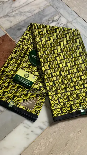 : B&F Better Future Block Fashion Ankara, 6 Yards (Yellow & Black)