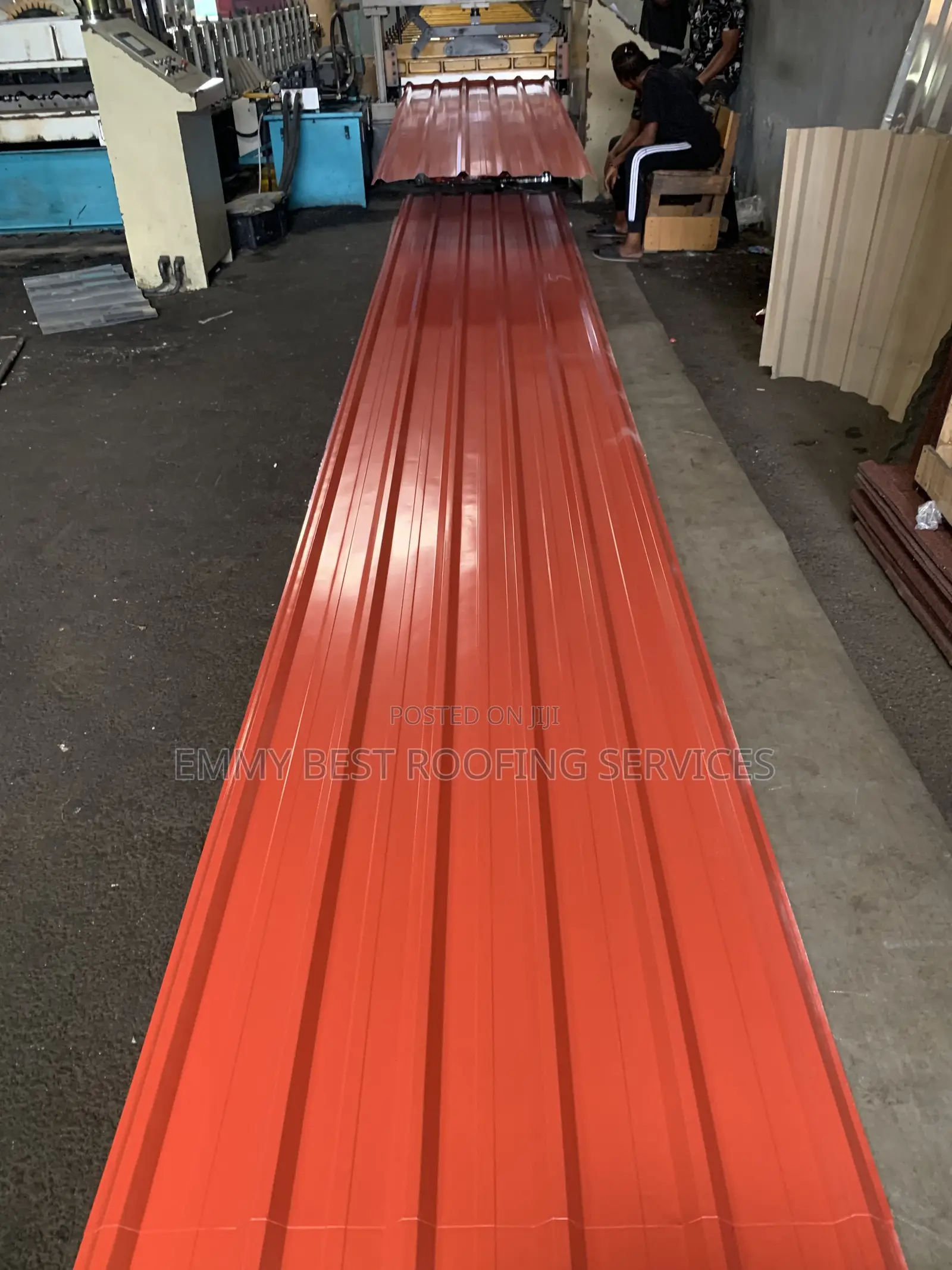 0.55mm Red Aluminum Roofing Sheet - Long Span / Steptiles
