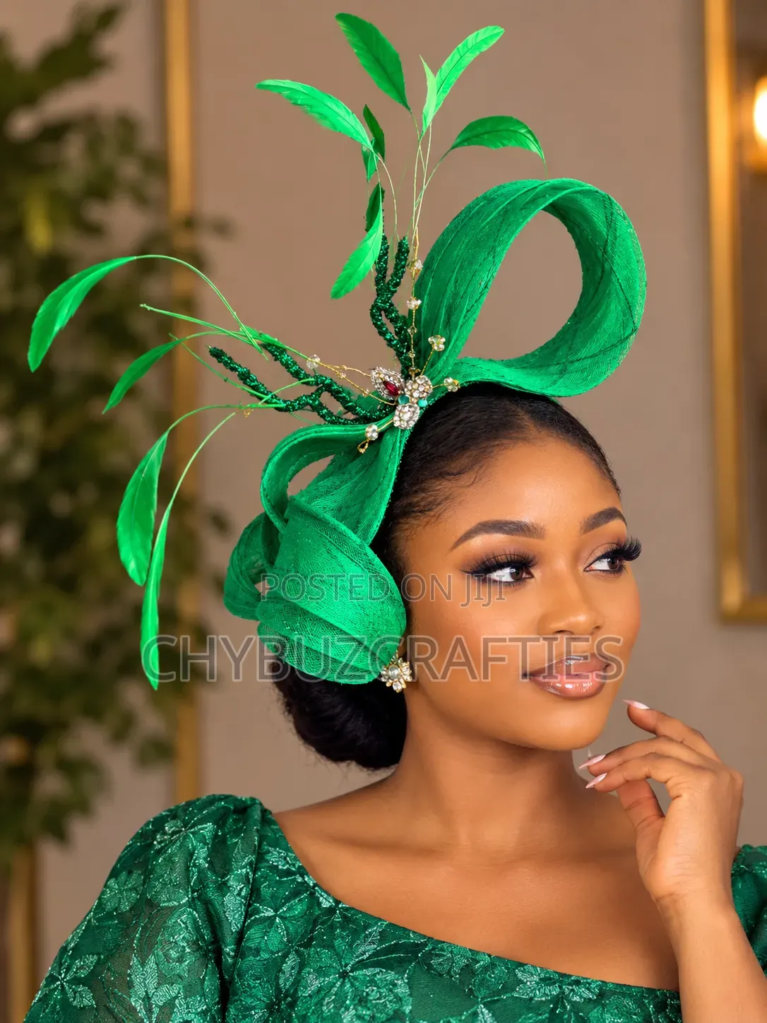 Green Free Form Facinator