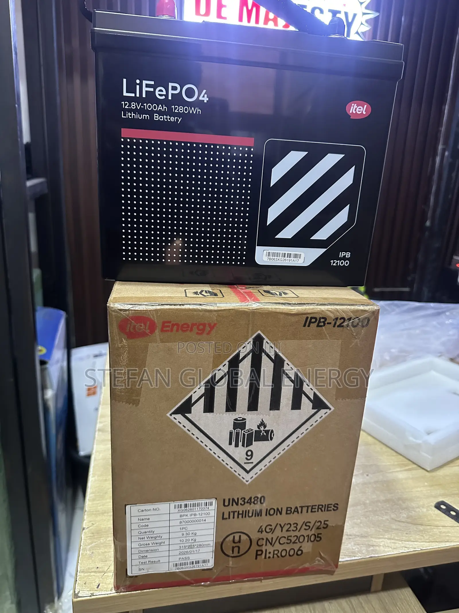 1.2kwh .12v Itel Ion Litium Battery