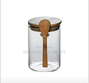 1000ml Glass Food Jar With Wooden Lid and Spoon