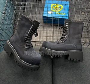 *New Balenciaga X FDCP Men's Black Stomper Boots