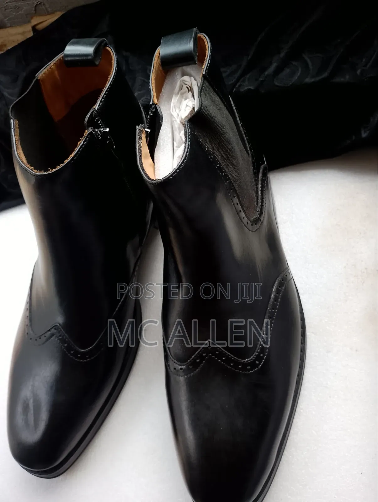 Black Aldo Wingtip Dress Ankle Boot
