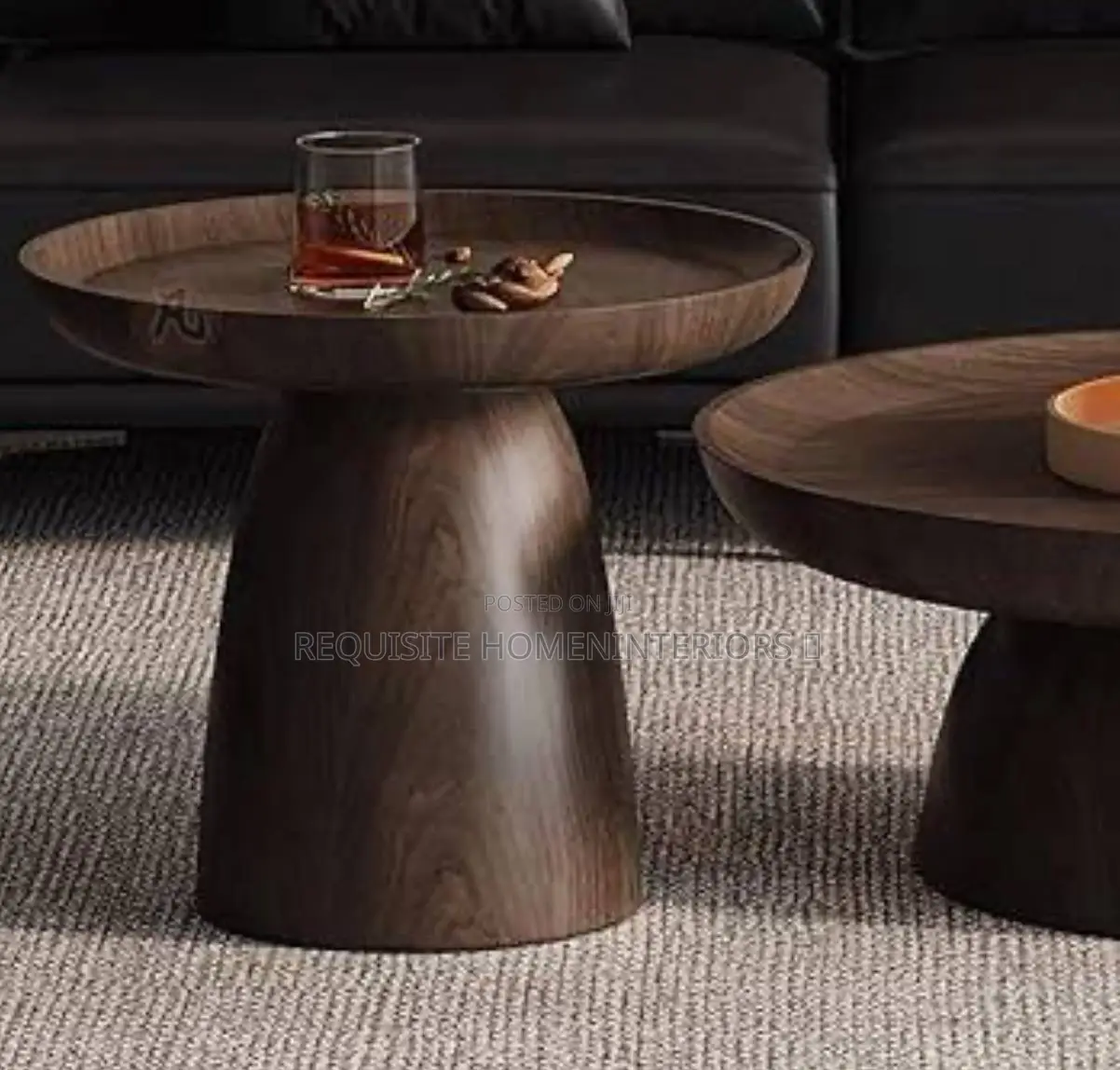 Modern Minimalist Round Wooden Coffee Table