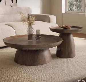 Modern Minimalist Round Wooden Coffee Table