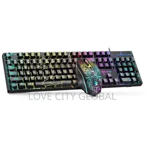 T550 RGB Gaming Keyboard & Mouse Combo Wired Full-Size Keyboard