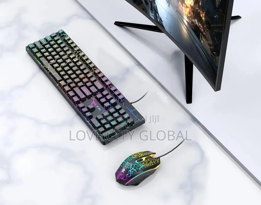 T550 RGB Gaming Keyboard & Mouse Combo Wired Full-Size Keyboard