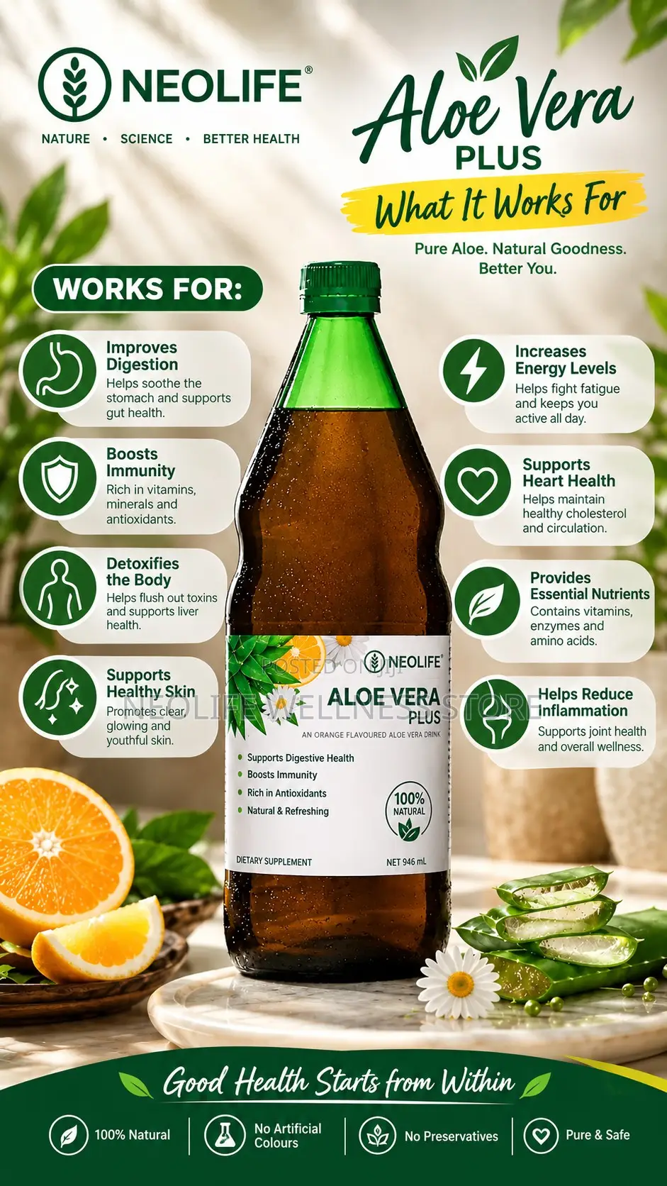 Aloe Vera Plus - For Digestive Tract, Immune System, Ulcer, Acidity