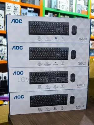 AOC KM210 Keyboard Mouse Set Ful Size Wireless Keyboard Numeric Keypad
