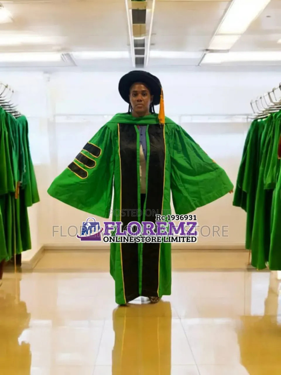Green Doctoral Gowns Available for Rental