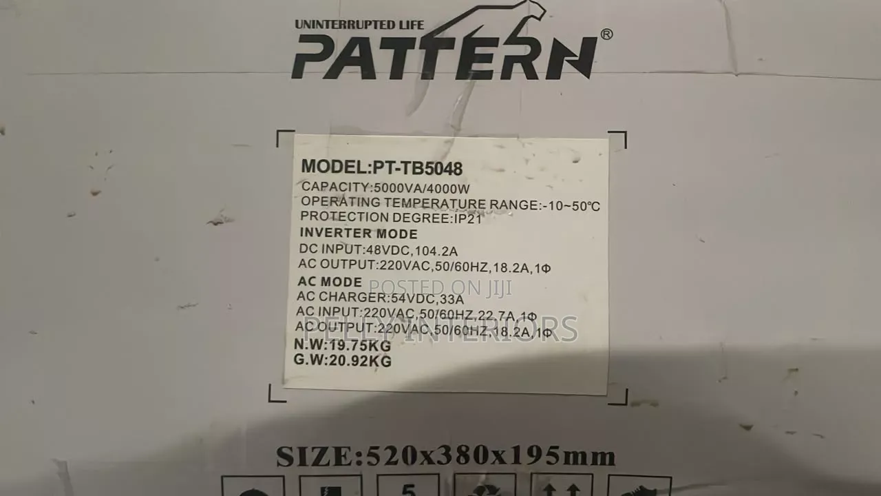 Pattern Pure Sine Wave Solar Inverter 5kva 48volts