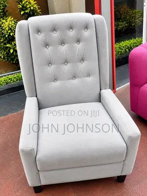 White Upholstered Armchair-Used