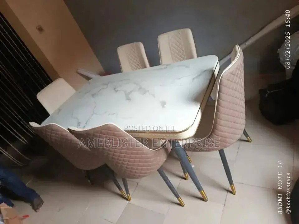Double Layer Marble Top Dining Set