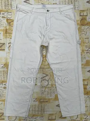 CANDA Men Cream Carpenter Jeans Trousers Size W40 L43