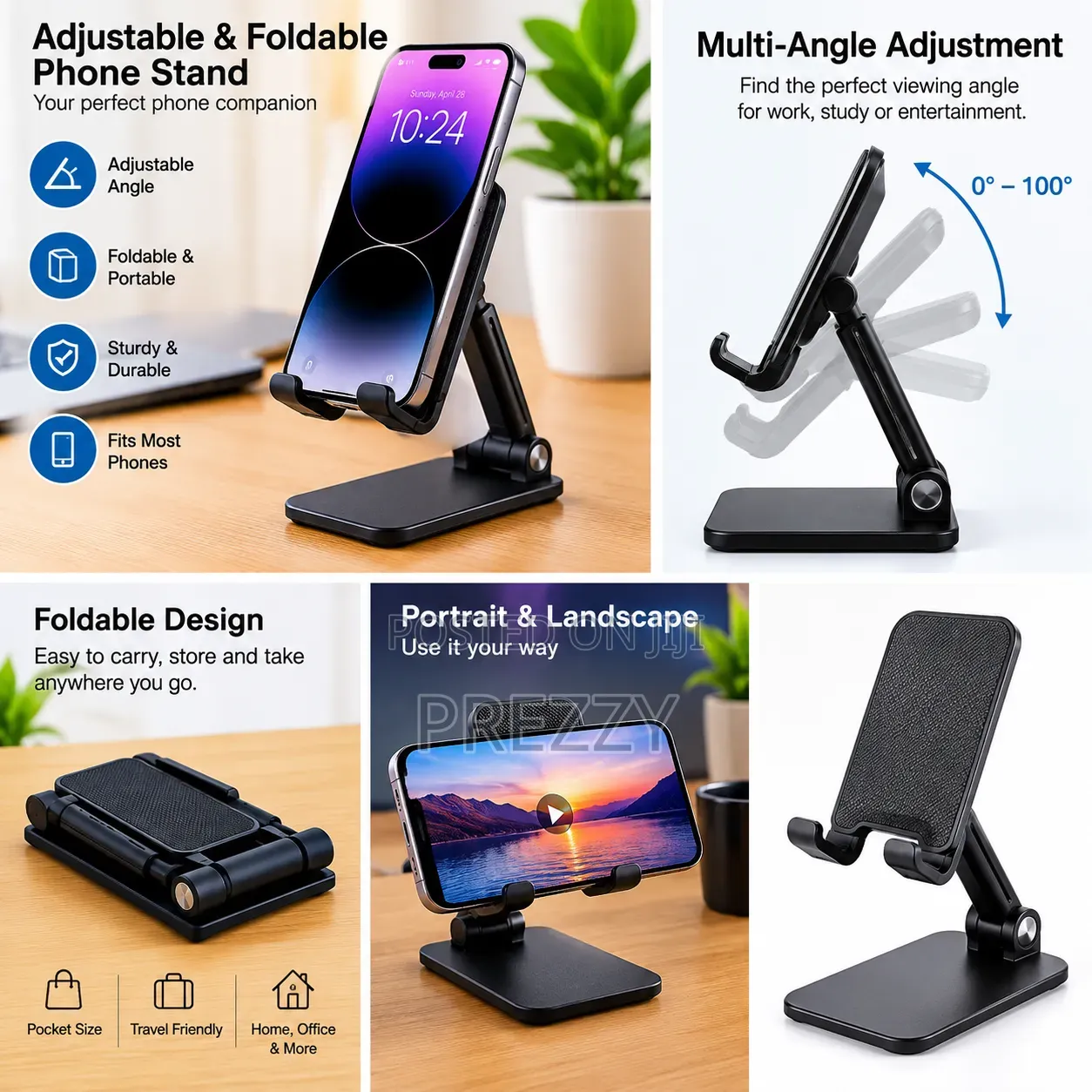 Adjustable Foldable Phone and Tablet Stand