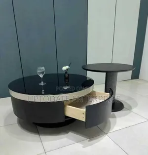 Black and White Design Center Table With Drawer
