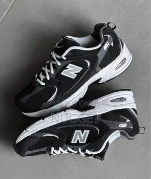 Top Notch Quality New Balance 530 •Black White and Silver Colorway*