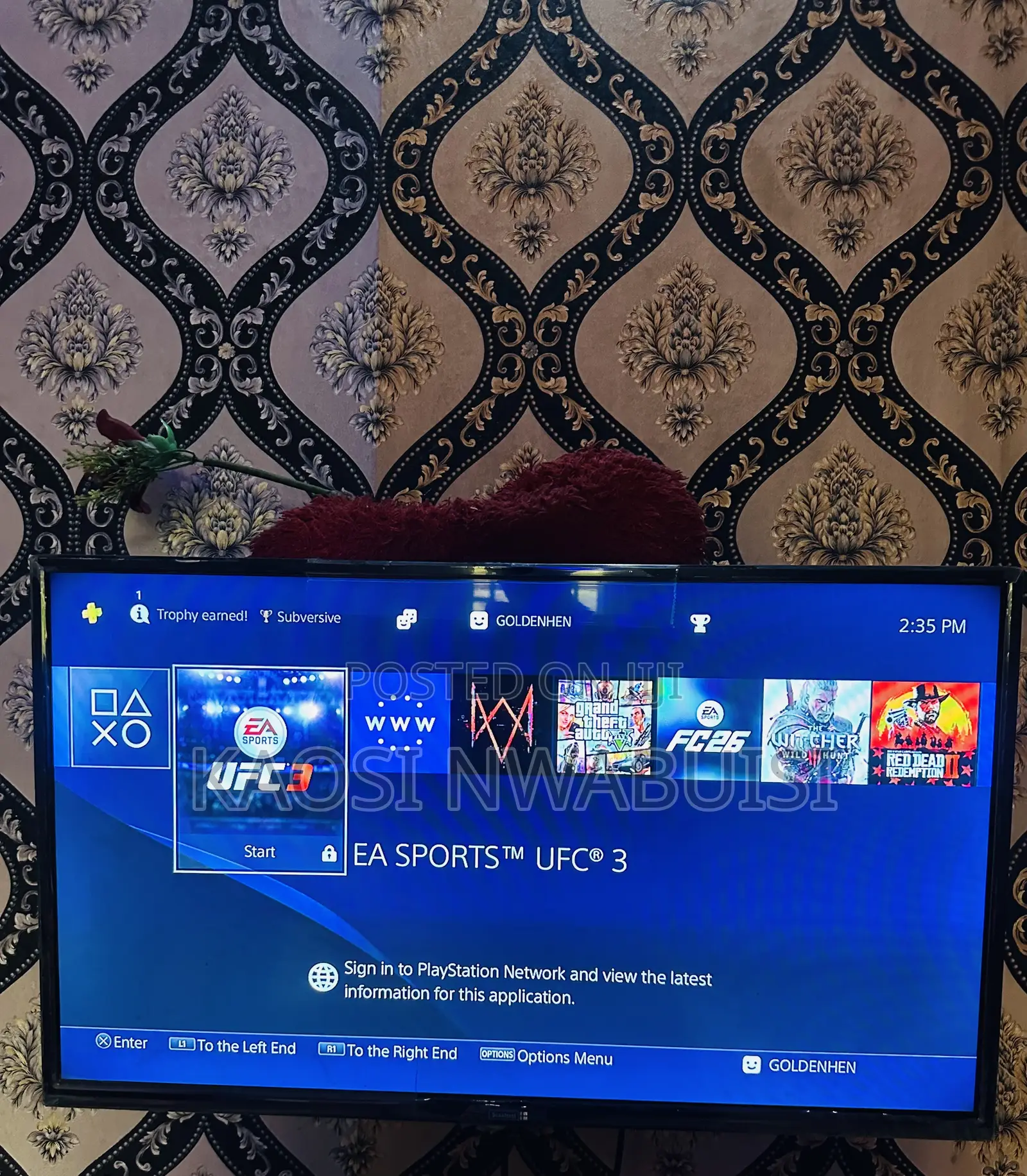 PS4 Fat 500GB Hacked + Controller — Clean & Working