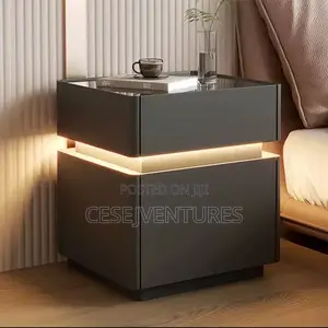 Smart Bedside Table With Light and Wireless Charging