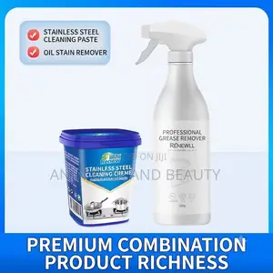 2-in-1 Stainless Steel Cleaning Kit,Cleaning Paste & Oil Stain Remover