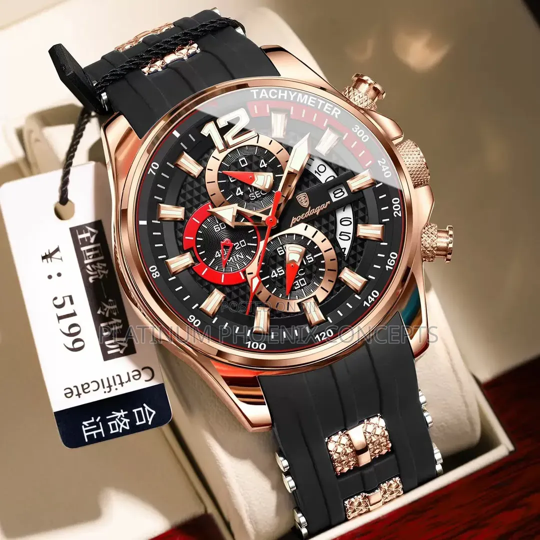 Luxury Poedagar Silicone Strap Watch