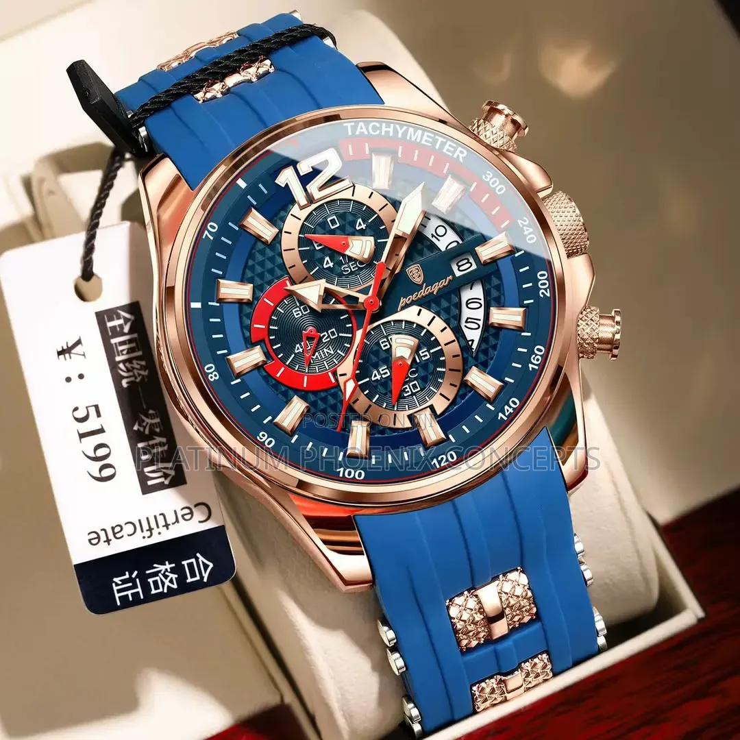 Luxury Poedagar Silicone Strap Watch