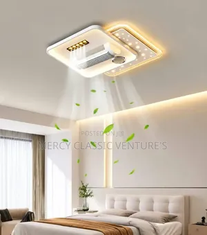Bedroom Fan Light With Bluetooth Music – Modern Led Ceiling Fan