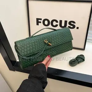 Luxury Woven Green Leather Flap Bag – Knot Lock Shoulder Handbag