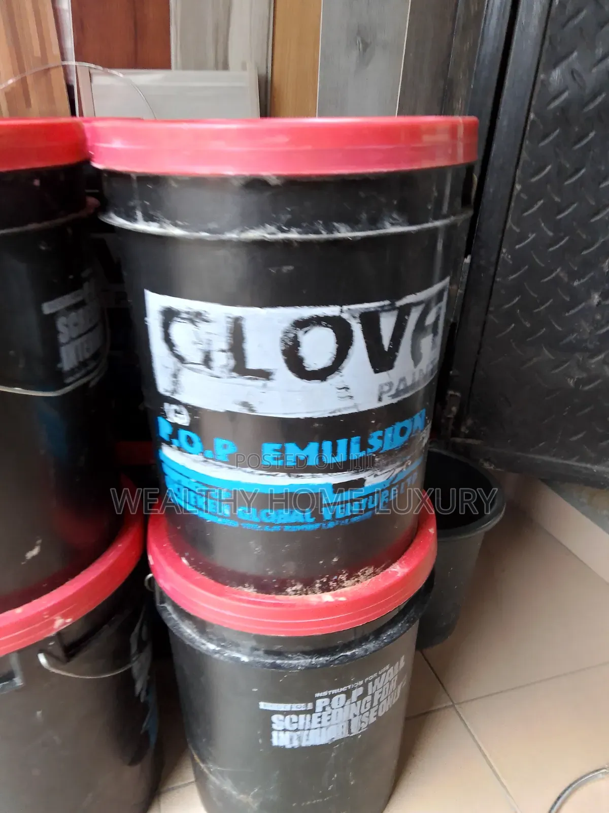 Glova P.O.P Emulsion Paint 20L Black Bucket