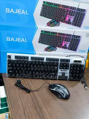BAJEAL T350 LED Gaming Keyboard Mouse Combo Full Keypad Multicolor Led