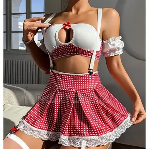 6pcs School Girl Costume Lingerie Set