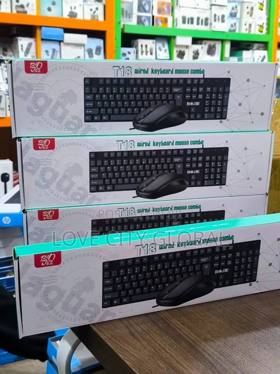 T18 Wired Keyboard & Mouse Set Bio Jee Keyboard With Numeric Keypad
