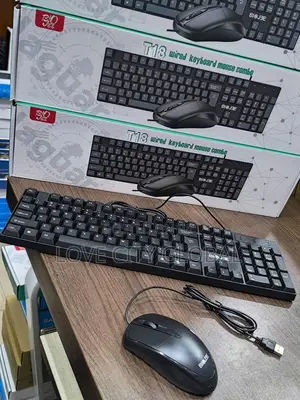 T18 Wired Keyboard & Mouse Set Bio Jee Keyboard With Numeric Keypad