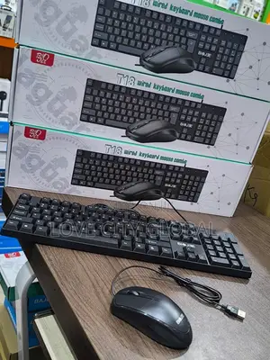 T18 Wired Keyboard & Mouse Set Bio Jee Keyboard With Numeric Keypad