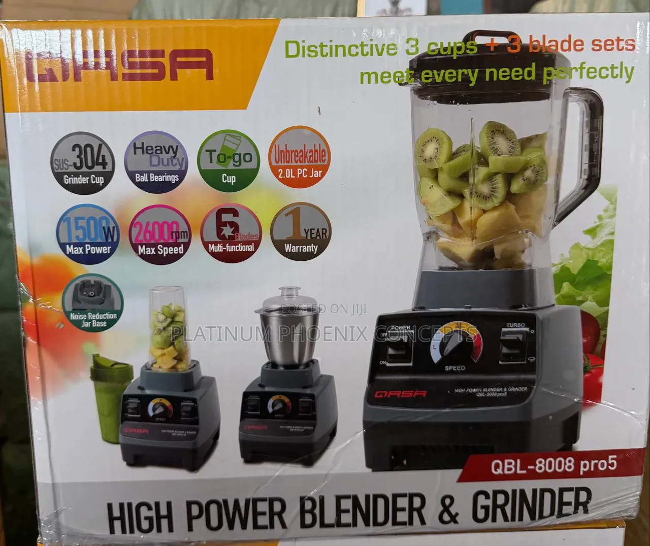 3in1 Qasa Electric Blender (Pro5)
