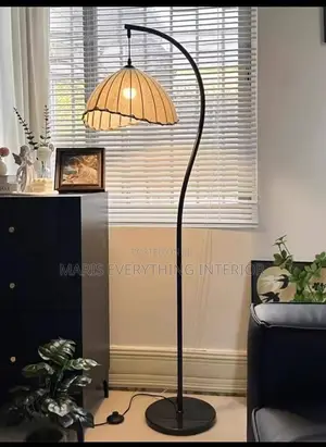 Rattan Standing/ Woven Arc/ Luxury Bohemian Design Floor Lamp Free