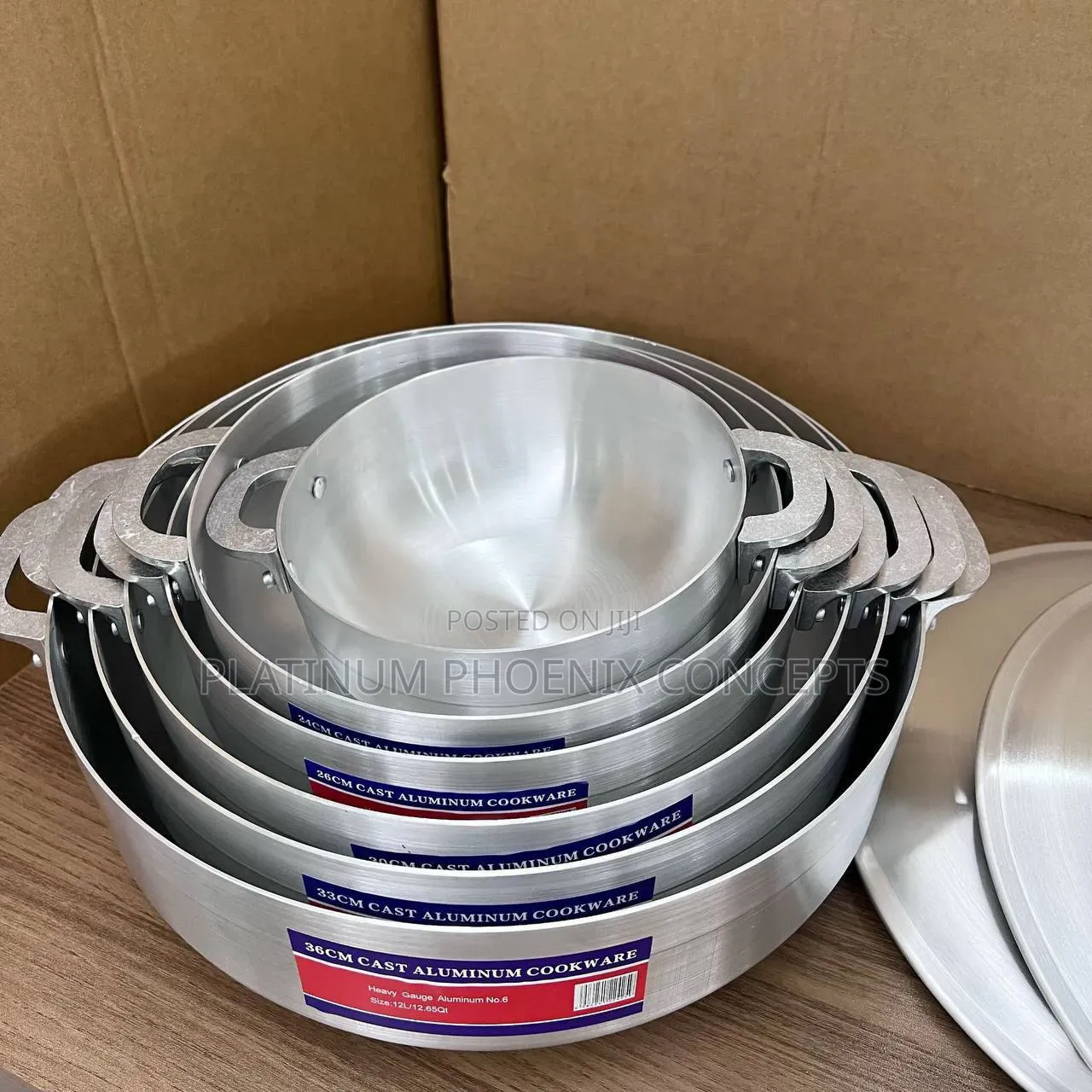 6 Set of Original Polished Aluminum Pot