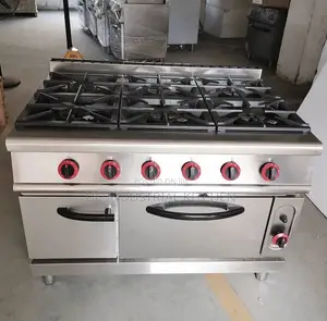 Commercial Six Burner Gas Cooker With Oven